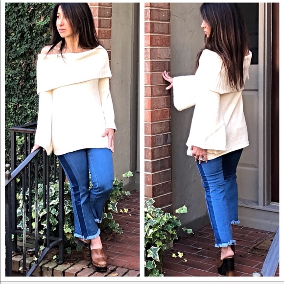 ✨LAST✨Off white cowl neck off the shoulder sweater - Picture 7 of 8